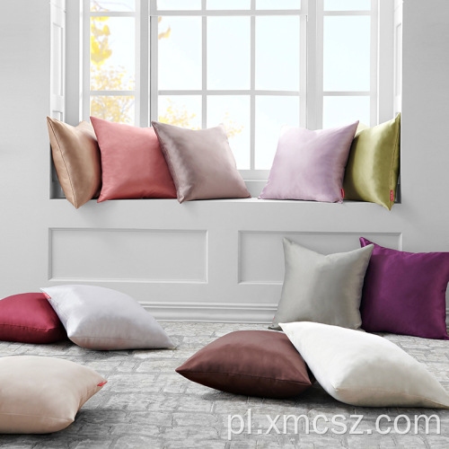 Jedwabna poszewka na poduszkę w jednolitym kolorze